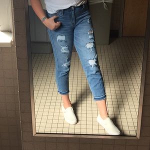 ripped cropped boyfriend jeans (holister)